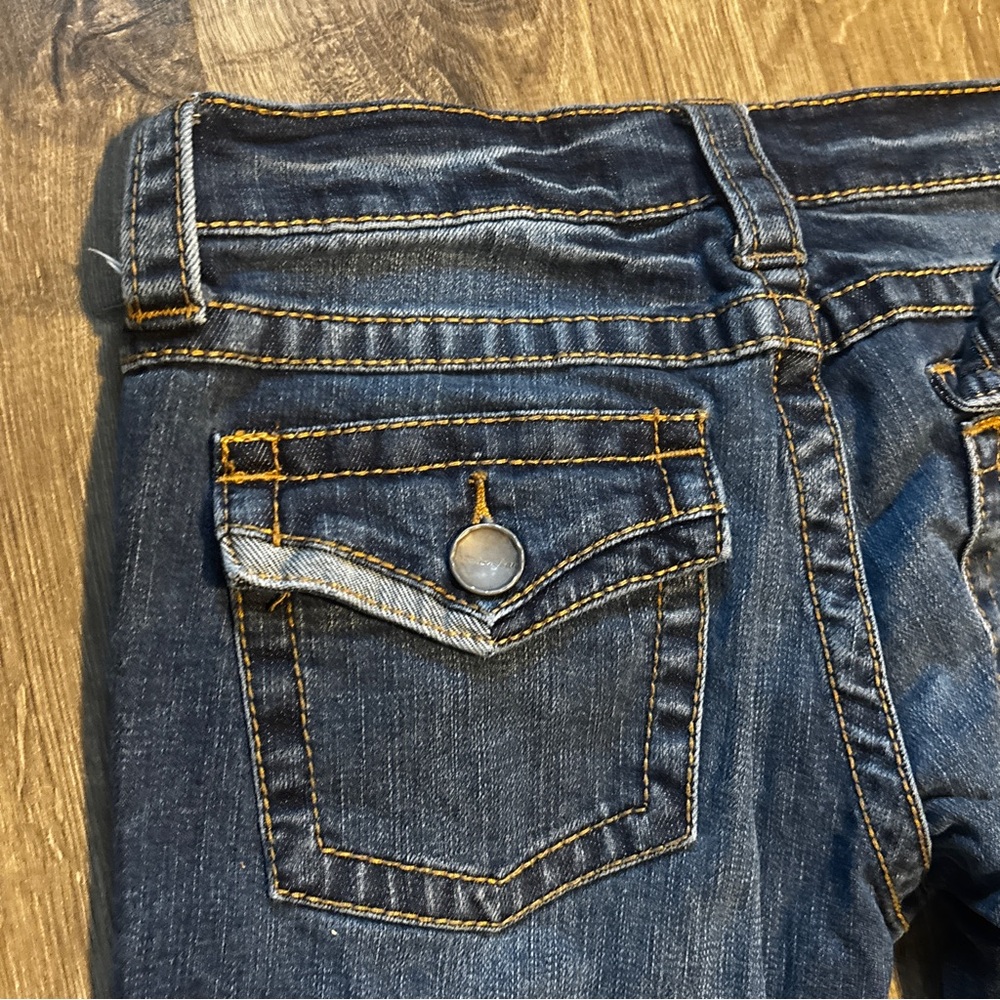 Victoria's Secret Dark Blue Distressed Flare Jeans - Picture 6 of 6
